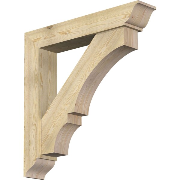 Ekena Millwork Balboa Traditional Rough Sawn Bracket w/ Offset Brace, Douglas Fir, 8"W x 44"D x 44"H BKT0806X44X44BOA01RDF - main